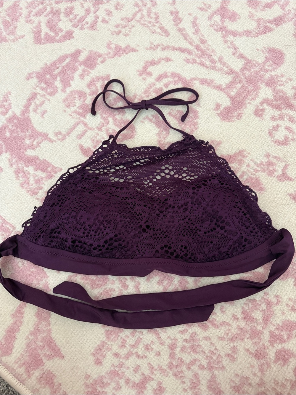 Mossimo Supply Co. Crochet Halter Bandeau Bathing Suit Top - Plum